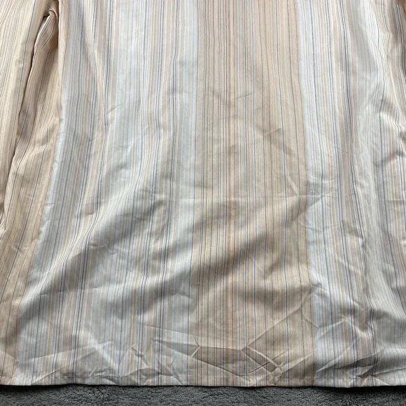 Desire Collection Long Sleeve Dress Shirt Mens Large Orange White Stripes - Picture 12 of 16